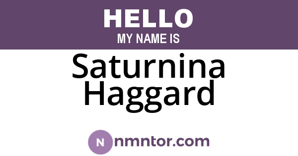 Saturnina Haggard