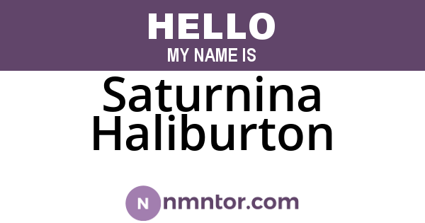Saturnina Haliburton