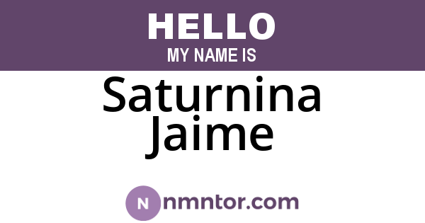 Saturnina Jaime