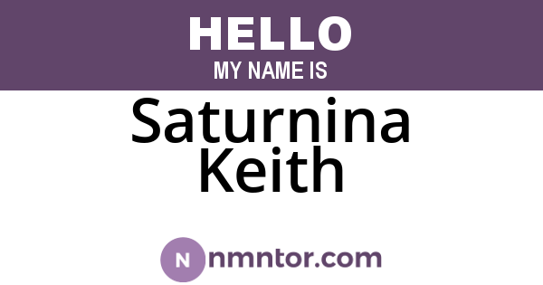 Saturnina Keith