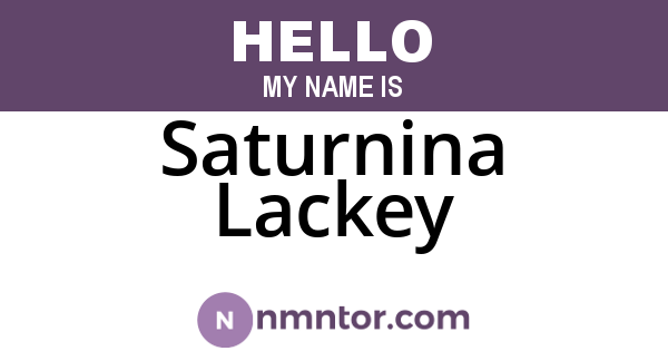 Saturnina Lackey