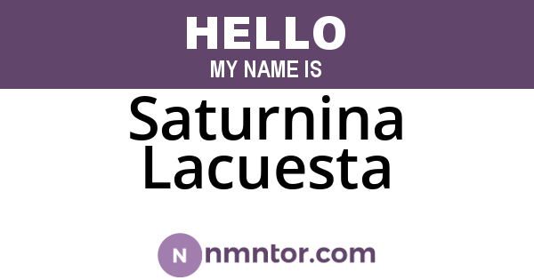 Saturnina Lacuesta