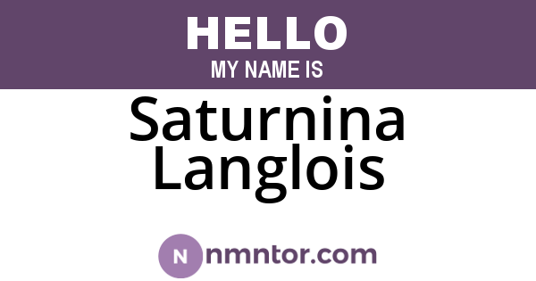 Saturnina Langlois