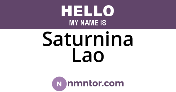 Saturnina Lao