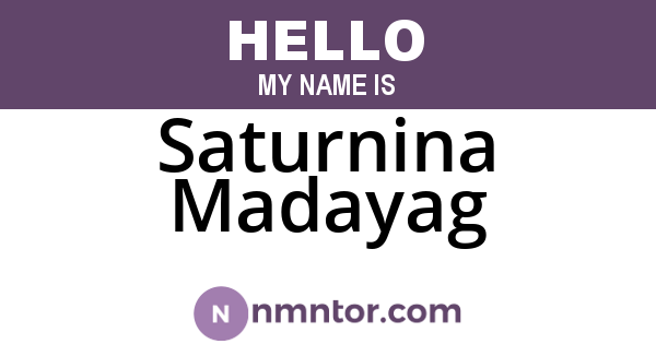 Saturnina Madayag
