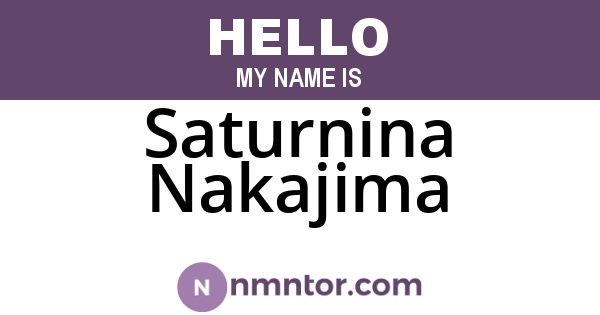 Saturnina Nakajima