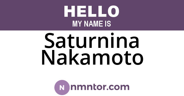 Saturnina Nakamoto