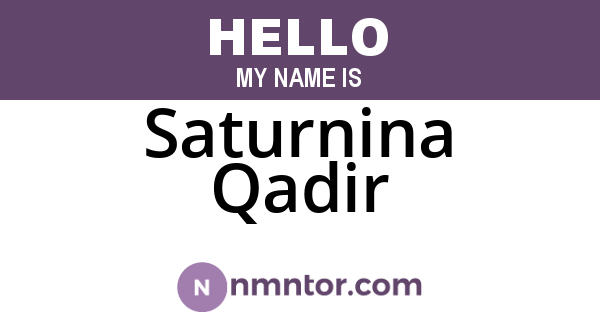 Saturnina Qadir