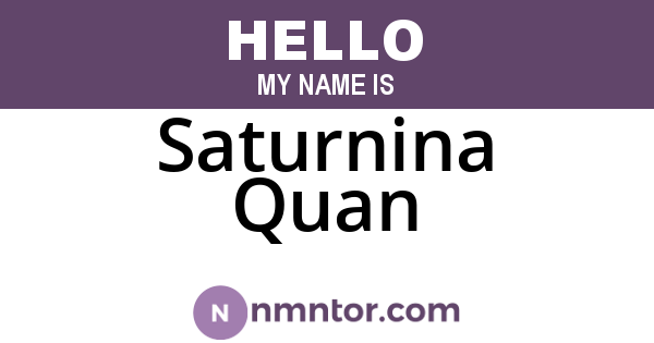 Saturnina Quan