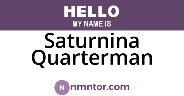 Saturnina Quarterman