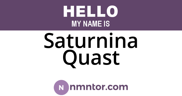 Saturnina Quast