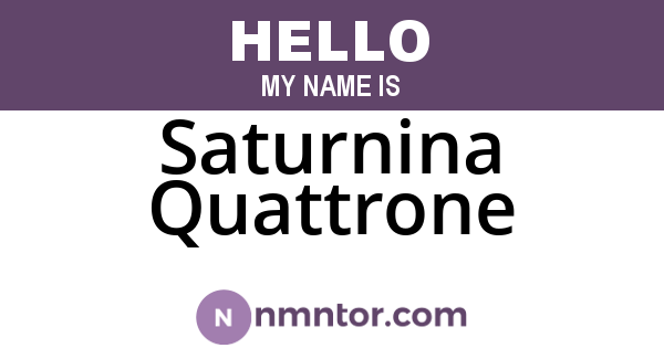 Saturnina Quattrone