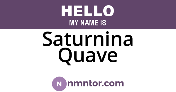 Saturnina Quave