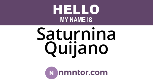 Saturnina Quijano
