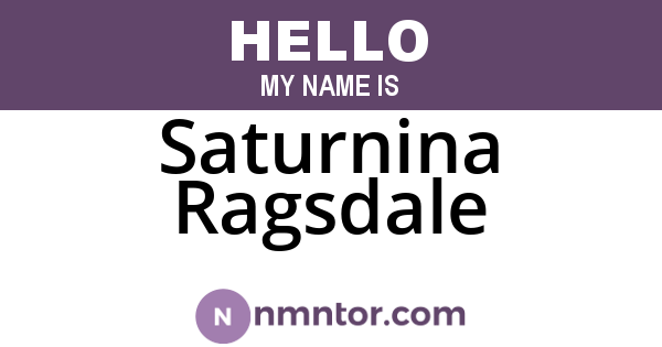 Saturnina Ragsdale