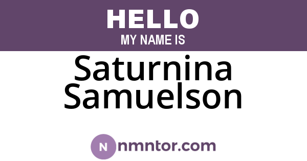 Saturnina Samuelson
