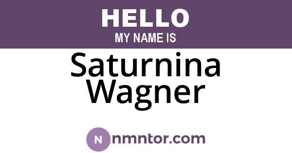 Saturnina Wagner