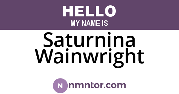 Saturnina Wainwright