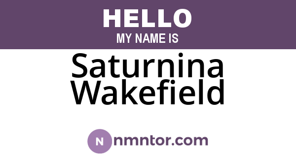 Saturnina Wakefield
