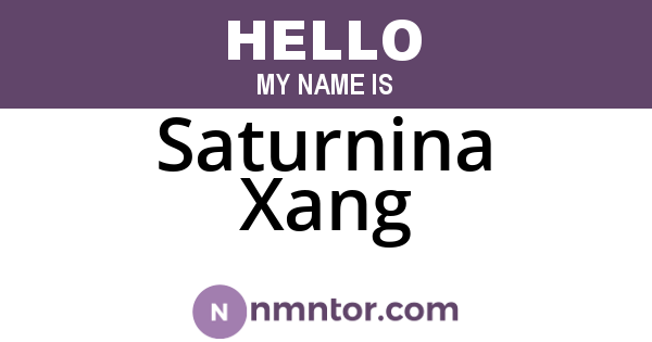 Saturnina Xang