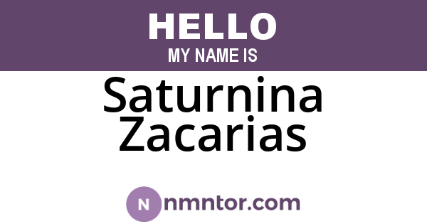 Saturnina Zacarias