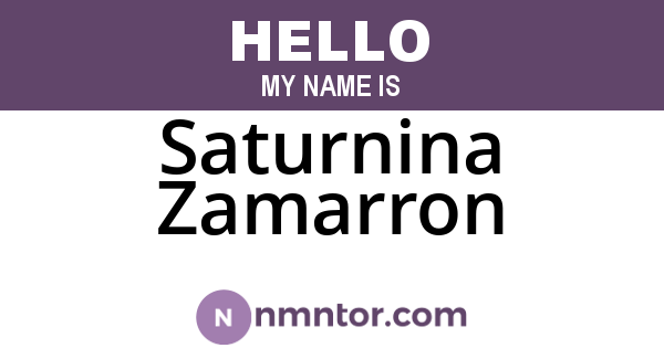 Saturnina Zamarron