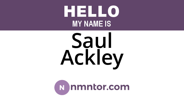 Saul Ackley