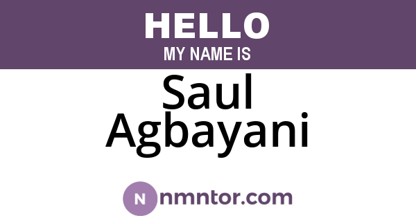 Saul Agbayani