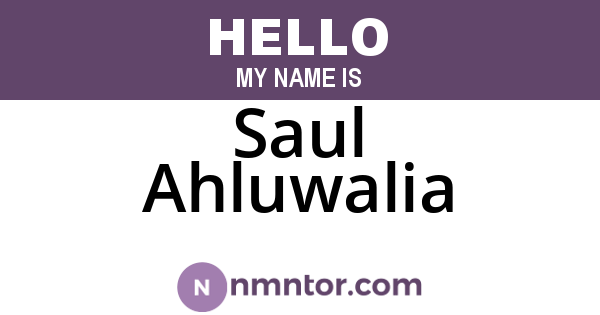 Saul Ahluwalia
