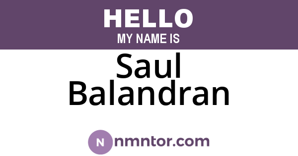 Saul Balandran