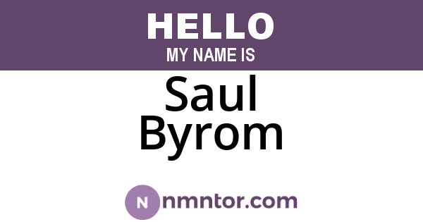 Saul Byrom