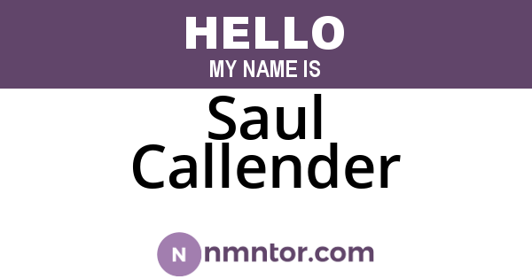 Saul Callender