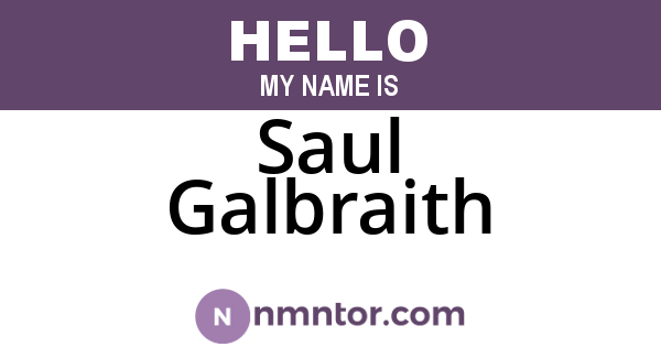 Saul Galbraith