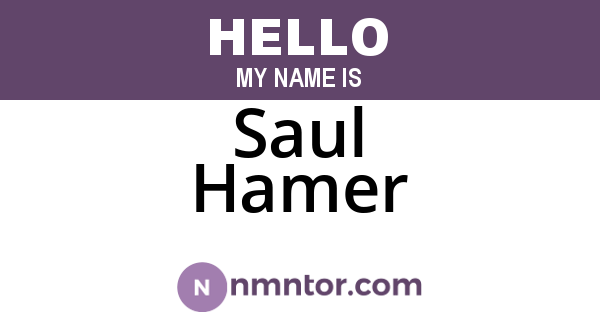 Saul Hamer