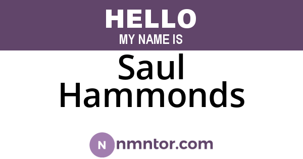 Saul Hammonds