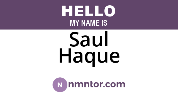 Saul Haque