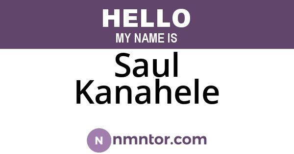 Saul Kanahele