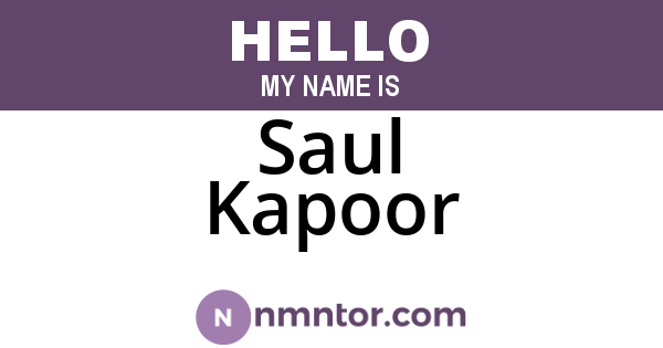 Saul Kapoor