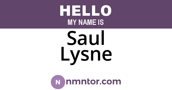 Saul Lysne