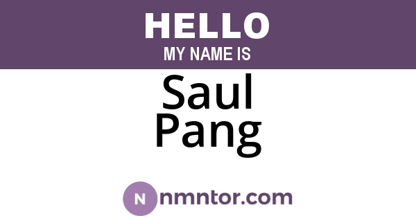 Saul Pang