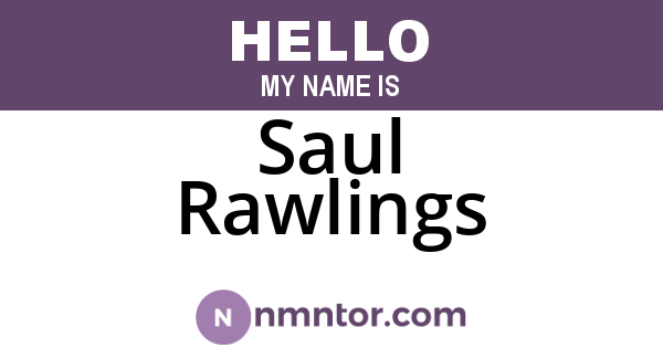 Saul Rawlings
