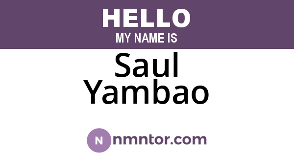 Saul Yambao