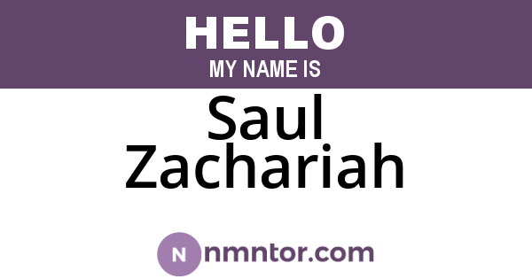 Saul Zachariah