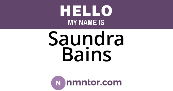 Saundra Bains