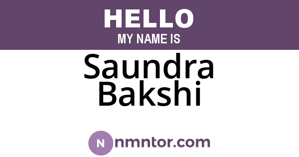 Saundra Bakshi