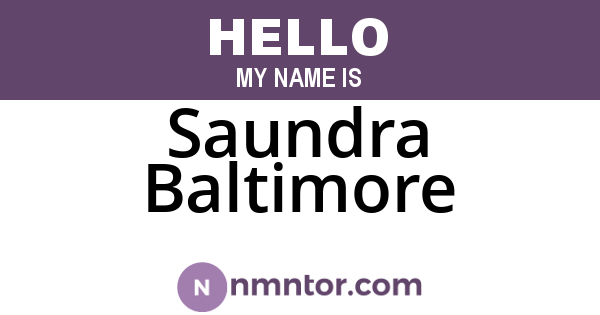 Saundra Baltimore