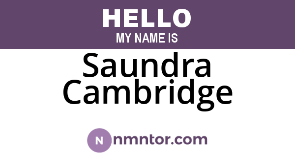 Saundra Cambridge