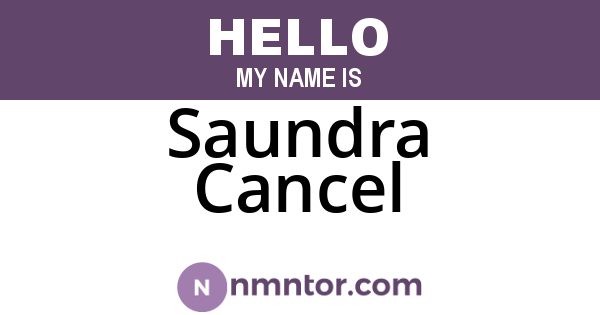 Saundra Cancel