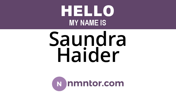Saundra Haider
