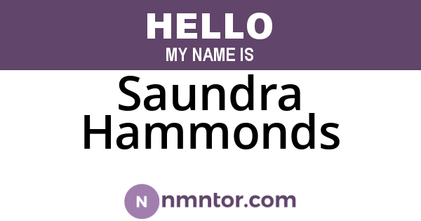 Saundra Hammonds